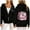 Black, variant on Vintage Hoodies for Womens Full Zip Up Drawstring Ocean Animal Print Casual Long Sleeved Hoodeded Pullover Trendy Cute Sweatshirt With Pocket