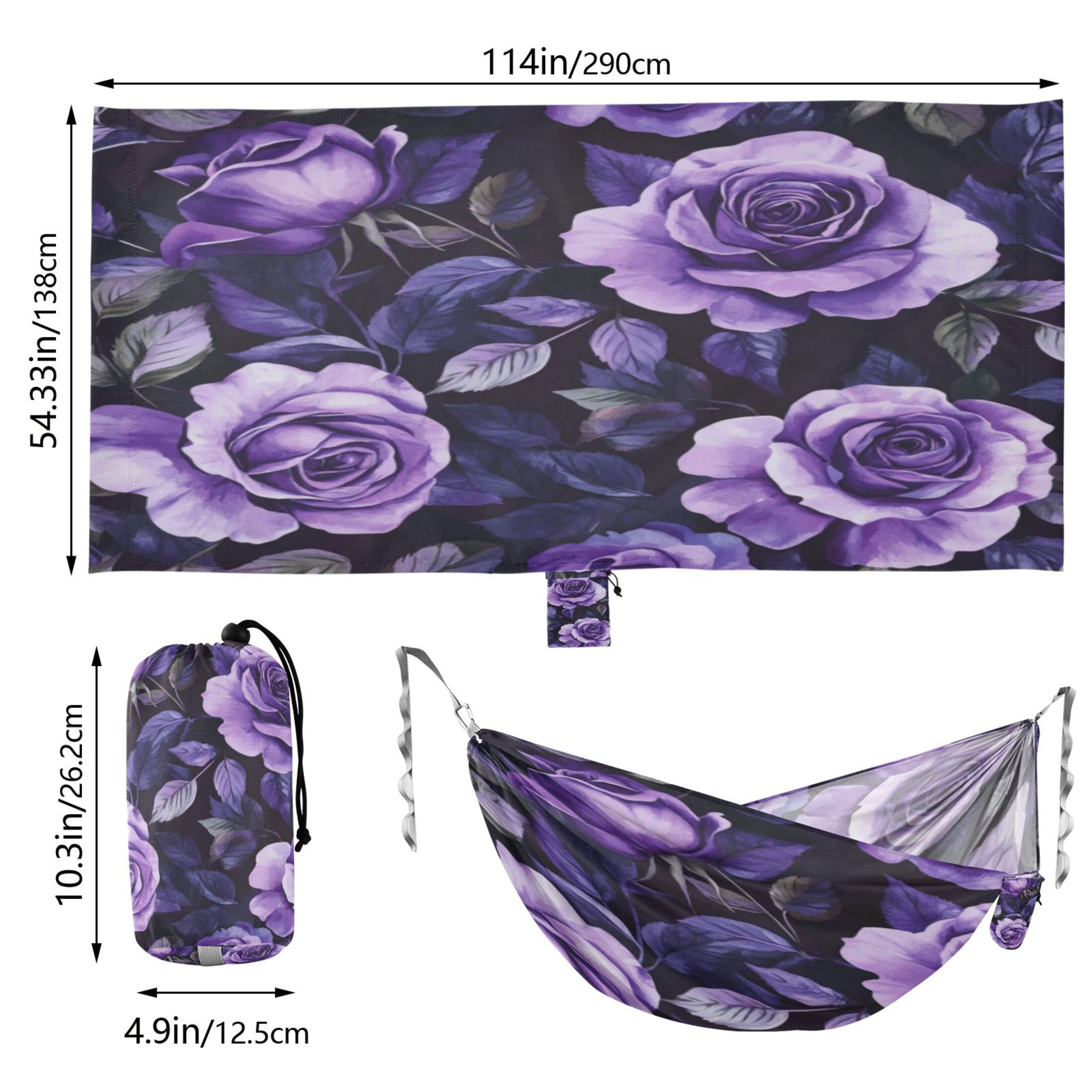 Hammock Camping Hammock Nylon Portable Hammock Travel Camping Hammock Purple Rose