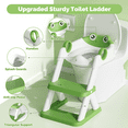 thumbnail image 3 of COOSEYA 2 in 1 Potty Training Toilet with Step Stool for Toddlers,Baby Seat with Splash Guard and Anti-Slip Pad (Frog/Green), 3 of 10