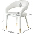 thumbnail image 3 of Meridian Furniture Destiny Cream Velvet Dining Chair, 3 of 8
