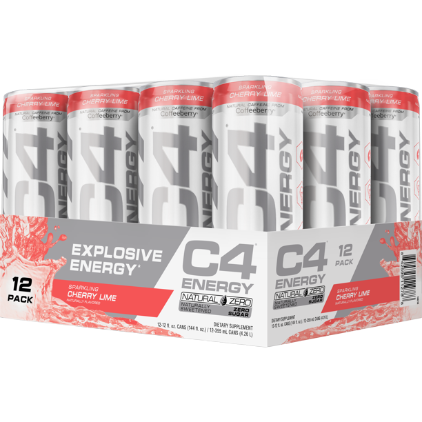 C4 Energy Natural Zero Clean Energy Drink, Zero Sugar & Zero Calorie