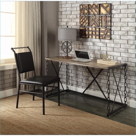 Desks Industrial Rustic Oak & Antique Black Writing Desk | Metal | Synthetic Wood