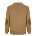 thumbnail image 4 of cfhntfmh Men's Quarter Zip Sweatshirt Sherpa Lined Fleece Zipper Pullover Warm Cotton Sweatshirt Winter Tops（Khaki,Small), 4 of 6