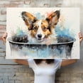 thumbnail image 4 of Cardigan Welsh Corgi Dog Canvas Bathroom Décor - Unique Bath Wall Decor - Modern Canvas Bathroom Wall Art - Room Decor - Bathroom Decorations - Restroom Sign - Wall decor living room, 4 of 4