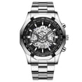 thumbnail image 1 of Hearth & Gear Business Quartz Watch For Men Metallic Craftsmanship High Tech Transparent Dial Sapphire Like Skeleton Design Modern Function Quartz Watch with Alarm Men Water Proof Ceramic Watch Women, 1 of 4