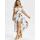 thumbnail image 3 of Más el tamaño de cuello en V Vestido alto-bajo largo de la manga de la llamarada Rosegal Tankinis, 3 of 5
