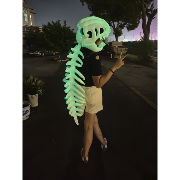 Fluorescent Glow-in-the-dark Plush Dinosaur Skeleton Toy Soft Skeleton Decoration  Valentine's Day Gift Themed Skull Cosplay Props