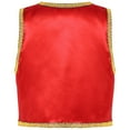 thumbnail image 2 of Manyakai Boys Arabian Prince Waistcoat Halloween Kids V-Neck Sleeveless Open Front Golden Suit Vest Red 6, 2 of 6