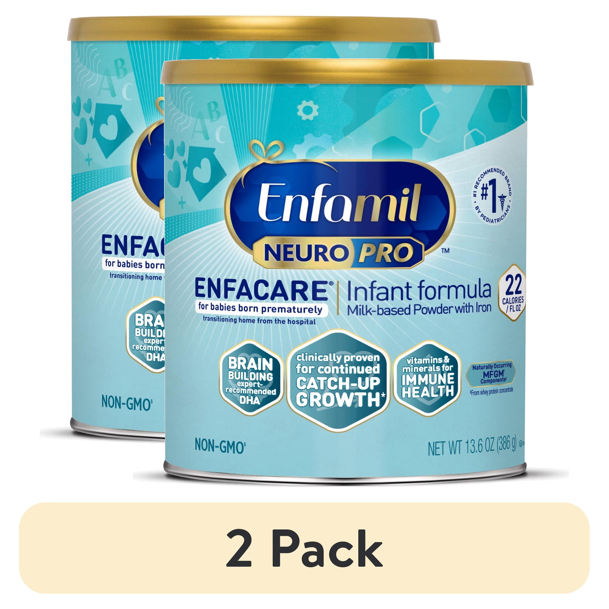 (2 pack) Enfamil NeuroPro EnfaCare Premature Discharge Powder Baby Formula, 13.6 oz Can