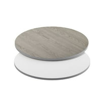 Flash Furniture Glenbrook 36" Round Table Top Reversible White or Gray (XURD36WHGY)
