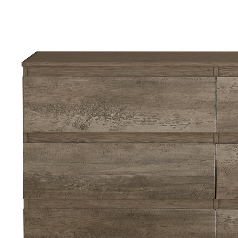 Brindle 6 Drawer Dresser, Gray Oak, by Hillsdale Living Essentials