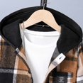 thumbnail image 6 of UYYX Baby Outfits Young Boys Layered Plaid Hood Jacket Loose Fit Jogger Pants Suit Comfort Spring Boys Clothing（Brown,9-10 Years）, 6 of 7