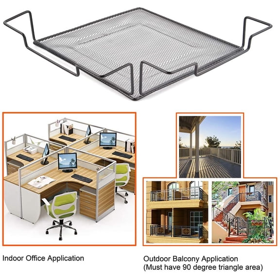 Hevirgo Iron Square Triangle Office Cubicle Corner Shelf Storage Rack Sundries Organizer