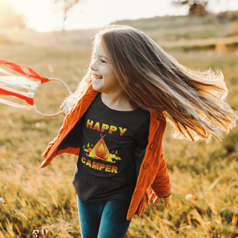 Camping Shirt for Girls Camping Clothes for Girls Happy Camper Camping Shirts for Kids Funny