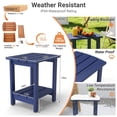 thumbnail image 4 of Ayaya 2-Tier Adirondack Side Table, 19" Solid Wood Square End Table, Outdoor Patio Table for Living Room, Porch, Poolside – Weather Resistant Blue, 4 of 6