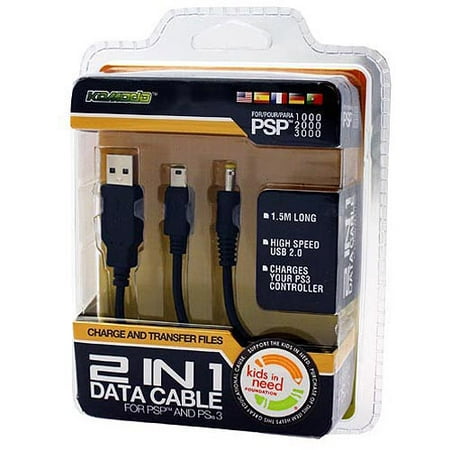 KMD - Universal 2in1 Data Recharge Cord Cable for PS3/PSP/USB Device