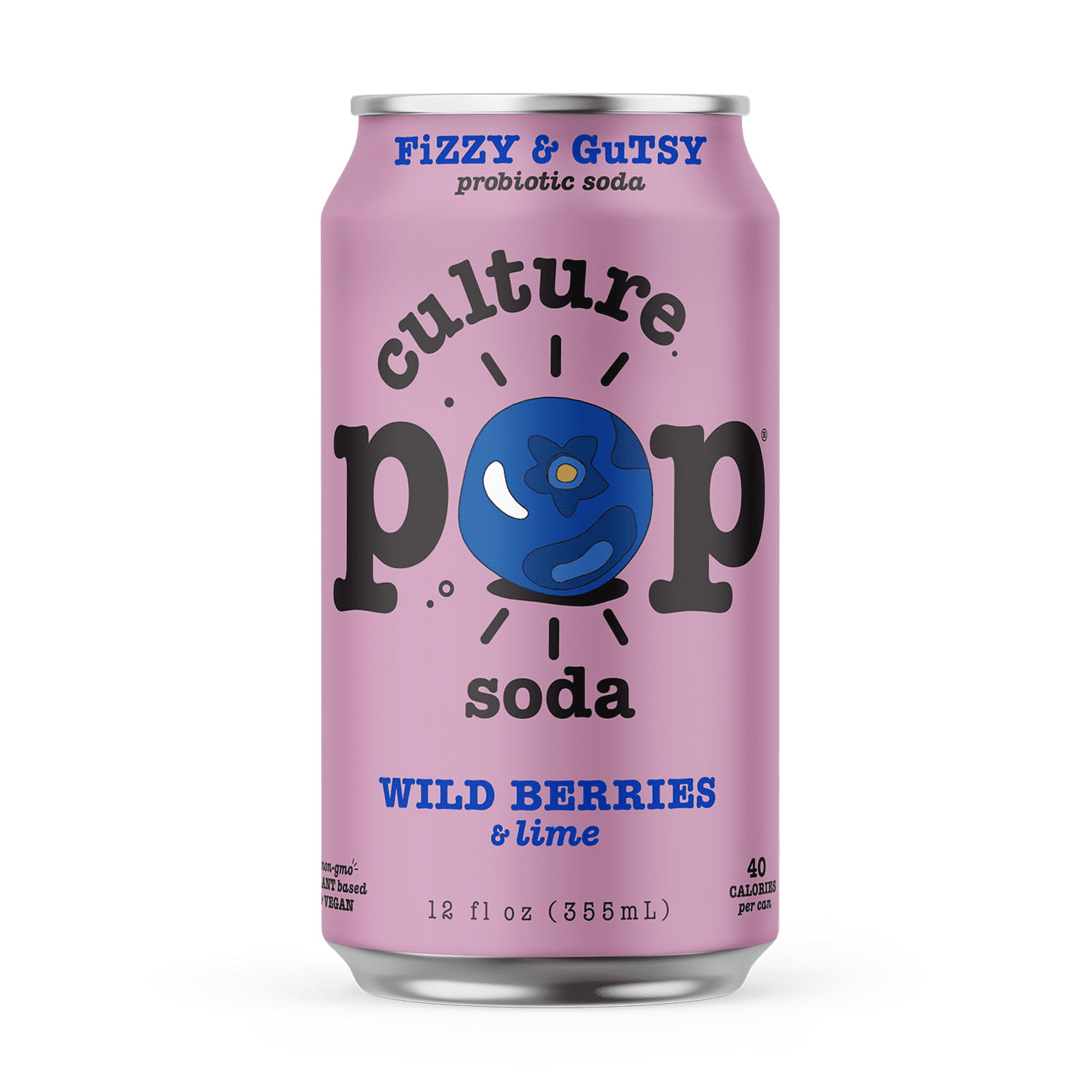 Culture Pop Soda Wild Berries, Probiotic Soda, 12 fl oz