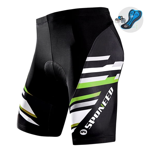 Sponeed Bike Shorts for Men Padded Cycling Shorts Riding Pants Mountain Cycle Tights Green S