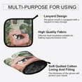 thumbnail image 3 of Yayeee Oven Mitts and Pot Holder Set of 2 Heat Resistant Kitchen Gloves Baking Hot Pad, Pink Sleeping Cat, 3 of 5