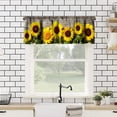 thumbnail image 4 of Sunflower Valances Curtain Sunflower Farmhouse Kitchen Windows Valances Rod Pocket Wood Window Treatment Short Topper Curtains for Kitchen Bathroom Living Room 1 Panel,54x18 inch, 4 of 5