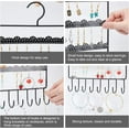 thumbnail image 4 of 1 Pcs Hanging Jewelry Displays Metal Wall Earring Organizer Jewelry Holder Stand with Hanger Hooks for Necklace Earring Ring Display (Black) Black, 4 of 5