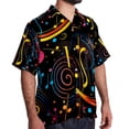 thumbnail image 2 of Note Men's Hawaiian Short Sleeve Printed Button Down Poplin Casual Summer Beach Shirt, Unisex, 2 of 6