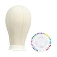 thumbnail image 2 of Xuanheng Canvas Block Head Multipurpose Stable Display for Hat Hairpieces Scarves Head 58cm, 2 of 8