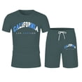 thumbnail image 3 of Afdoent Mens Two Piece Outfits Comfortable Short Sleeve T Shirt And Shorts Summer Outfit Oversized Sports Clothing Mens Fitness Suit Beach Vacation Outfits, 3 of 6
