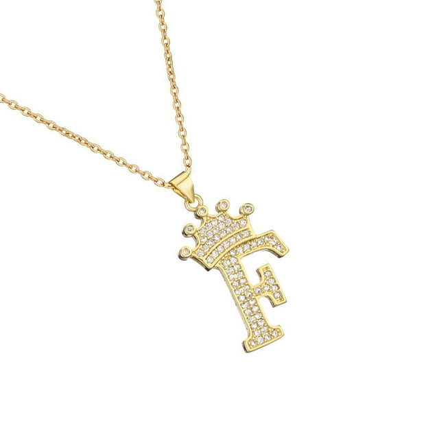 Guardurnaity InitialNecklacePendantEnglish Letter A to Z Jewellery Charm Chain Crystal Valentine'sDay Birthday Modern Ropa, zapatos y accesorios Miscelánea F 1