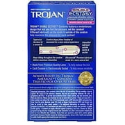 TROJAN Double Ecstasy Lubricated Latex Condoms, 10 ea (Pack of 2)