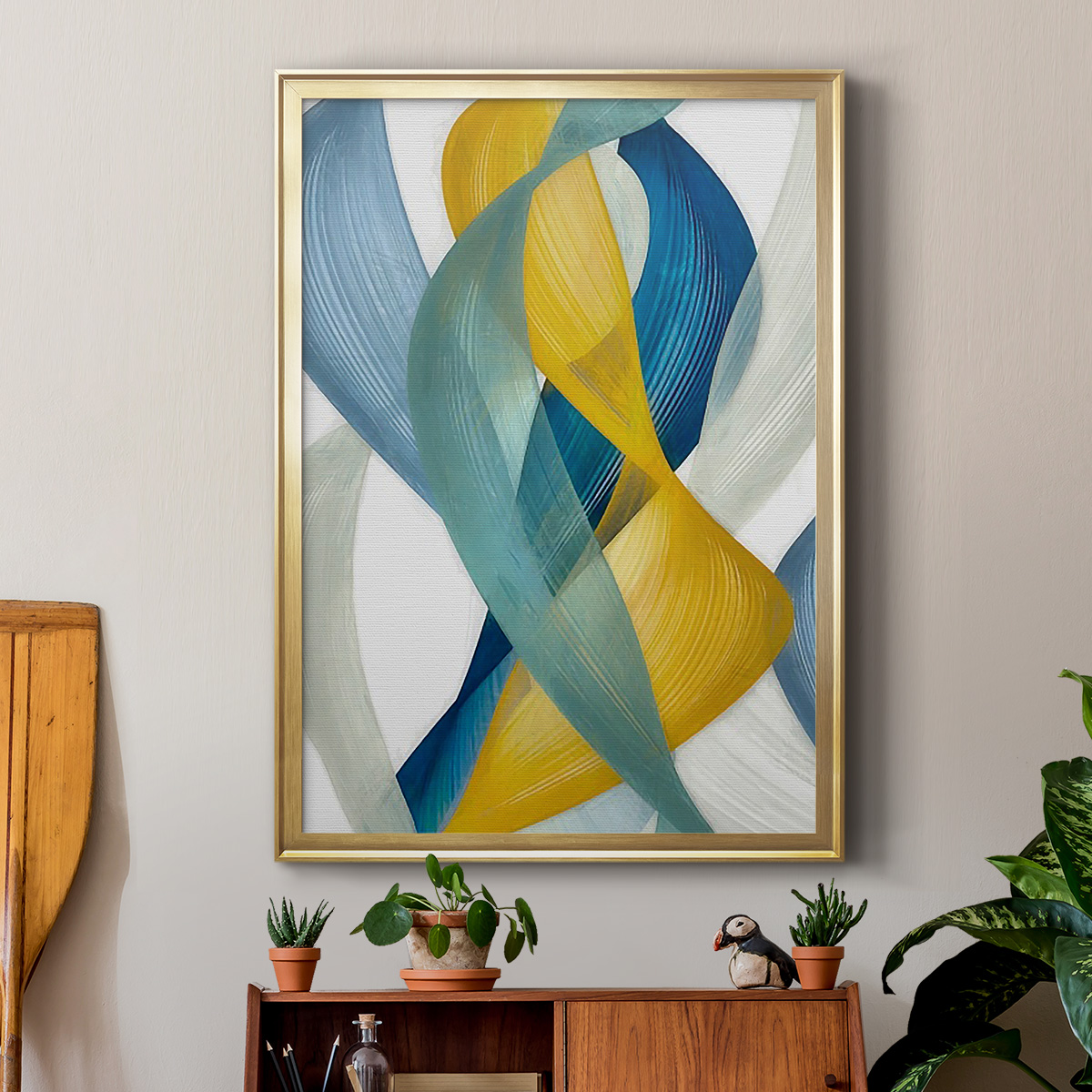 Horizontal Bands I Premium Framed Print, in Gold, Black, or Silver - Ready to Hang