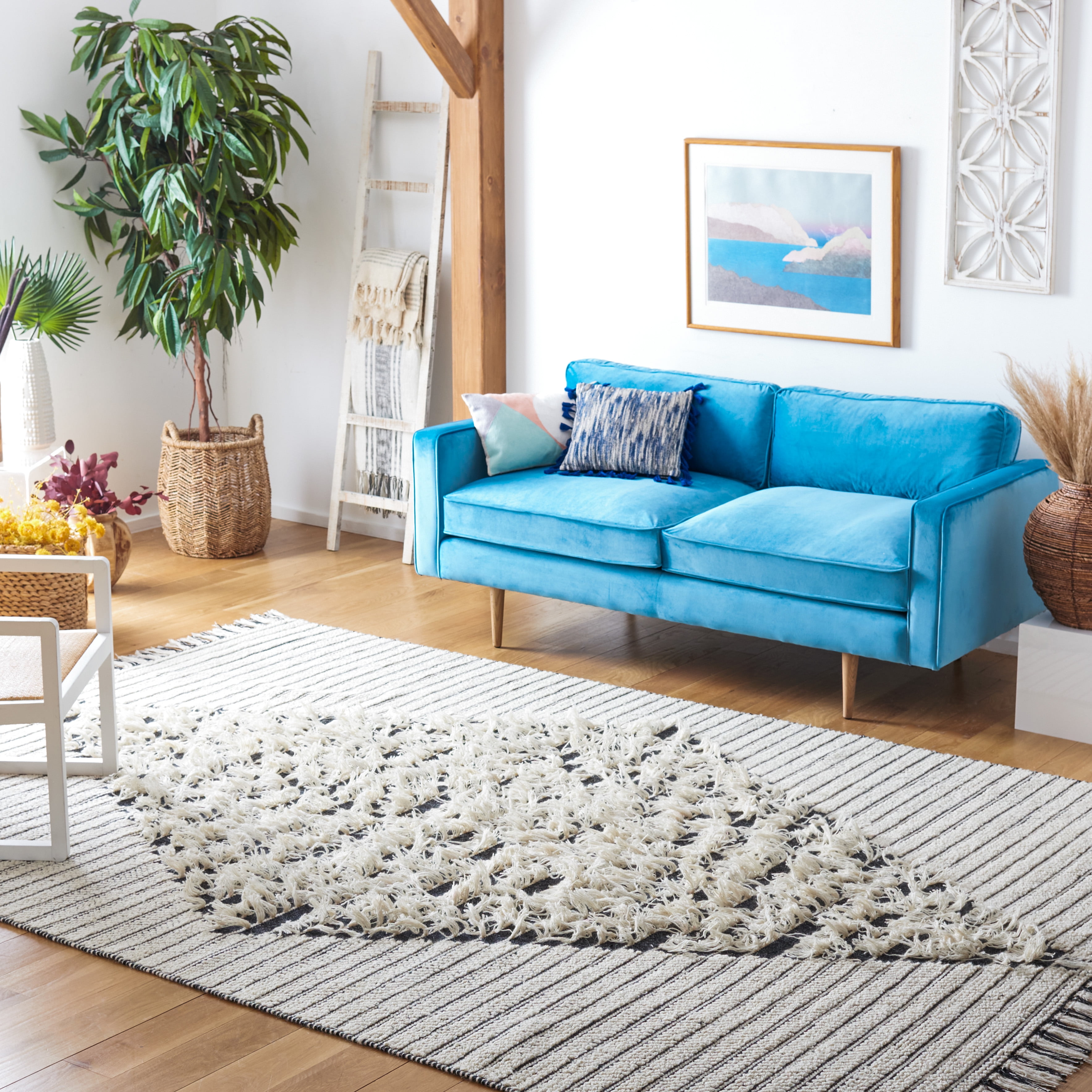 SAFAVIEH Vermont Winton Modern Area Rug, Ivory/Black, 8' x 10'