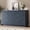 Blue, variant on FURNIWAY Natural 6 Drawer Dresser for Bedroom, 55 Inch Wide Modern Chest of Drawers with Fluted Wood Front and Gold Metal Handles for Living Room Hallway