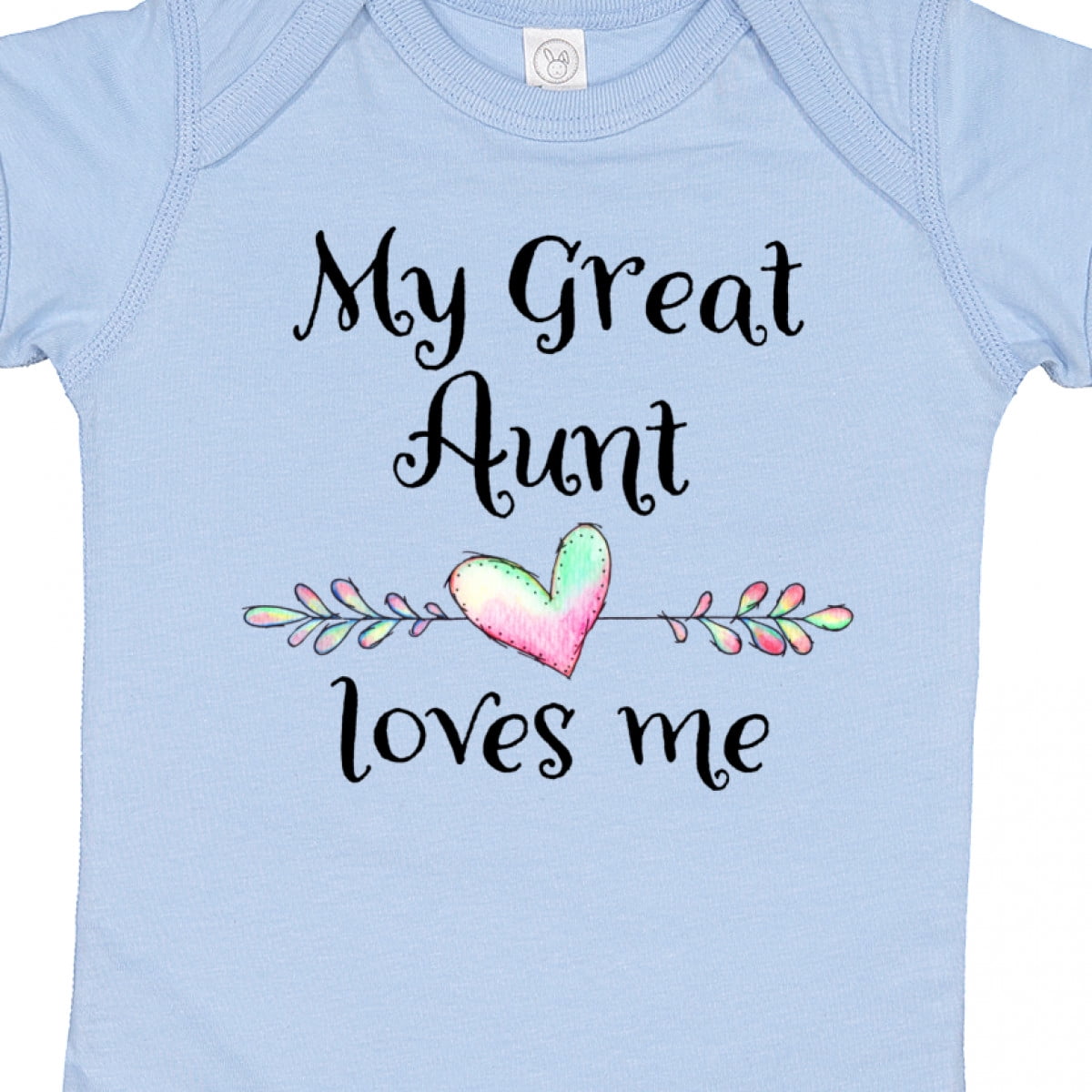 Inktastic My Great Aunt Loves Me Heart Boys or Girls Baby Bodysuit
