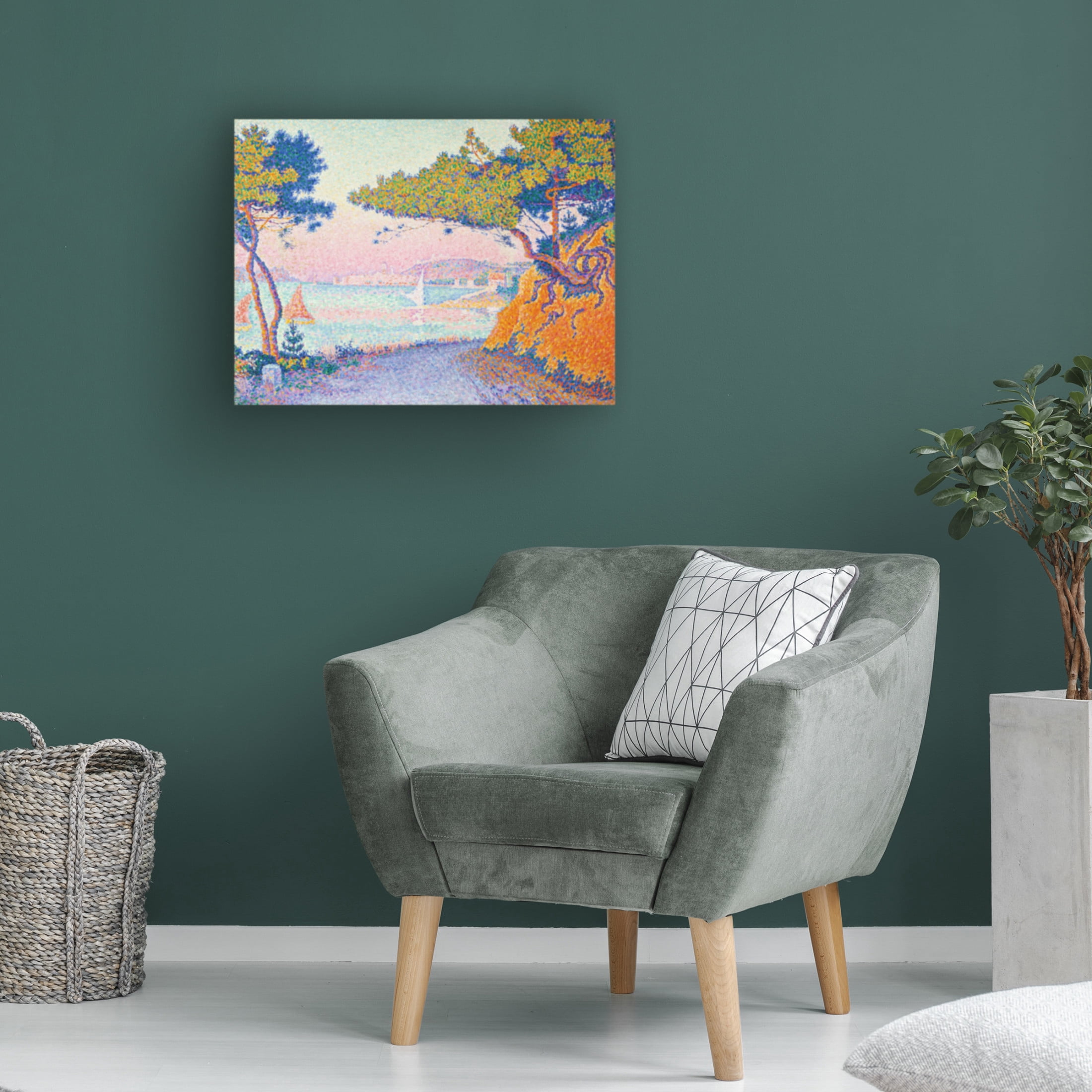 Canvas Wall Art - Pictufy  'Golfe Juan 1896' Wall Art for Living Room, Bedroom, or Office D?cor by Trademark Fine Art - 32 x 24 Inches