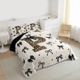 thumbnail image 3 of Feelyou Initial P Full Size Comforter Sets, Bow Cheetah Leopard Print Bedding Sets, 3pcs, 3 of 8