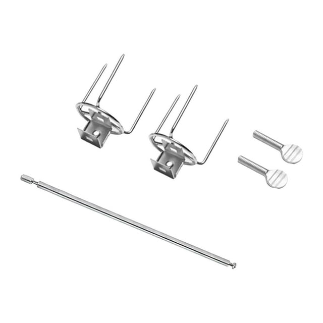 koolsoo Grille Rôtir Fourchette à Poulet Supports Complets Fourchette de Rôtissoire pour Pique-Nique en Plein Air 28cm