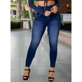 thumbnail image 4 of Women's High Waist Jeans With Wash Effect Stretchy Skinny Fit Button And Zipper, 4 of 5