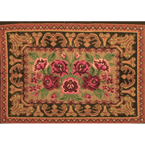 Ahgly Company Indoor Rectangle Persian Brown Traditional Area Rugs, 2' x 3'