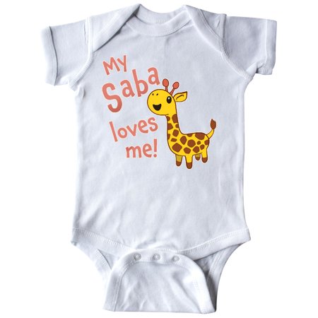 

Inktastic My Saba Loves me- cute giraffe Gift Baby Boy or Baby Girl Bodysuit