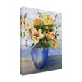 thumbnail image 2 of Tanis Bula 'Yellow Roses in Blue Vase' Canvas Art, 2 of 3