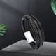 thumbnail image 2 of Tejida Del Brazalete de de Los Hombres de Cuero pteado negro Sunnimix Pulseras anchas de puño, 2 of 8