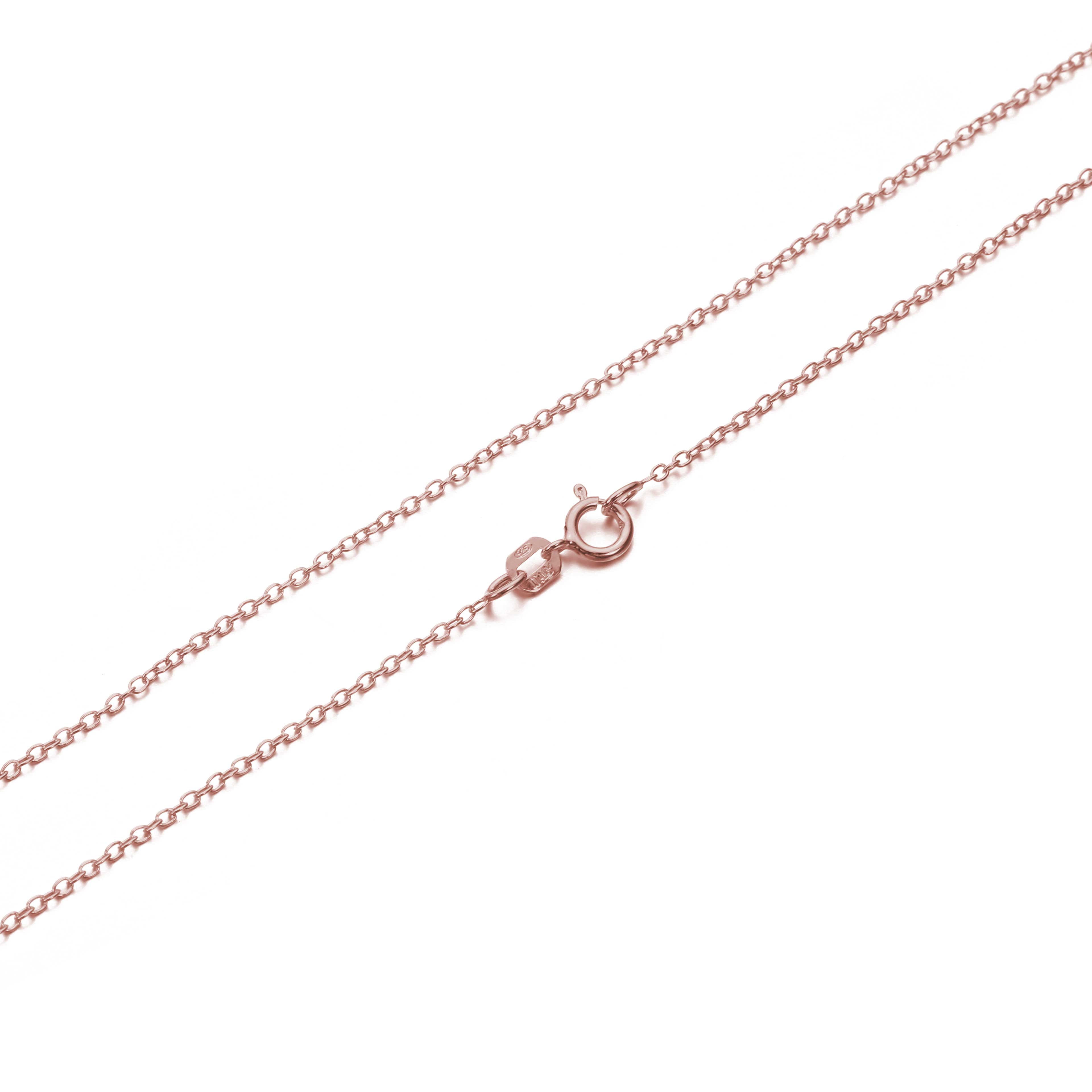 Sizes 12-36 Inch Rose Gold Plated Silver KEZEF Creations 1.3mm Cable Chain Necklace Gold Plated Silver Sterling Silver & Rhodium Plated Silver