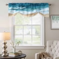 thumbnail image 6 of Abstract Spray Tie Up Valances Curtain, Adjustable Kitchen Blue Waves Ocean Seaside Watercolor Valances for Windows Decor, Rod Pocket Short Curtains Set for Bedroom/Bathroom, 42"x12", 6 of 9