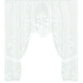 thumbnail image 2 of Floral Lace Curtain Princess Style Waterfall Swag Curtain Valance Tier for Kitchen Bathroom Half Window Decoration Coffee Decor, 2 of 3