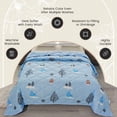thumbnail image 3 of Ohufall Cooling Comforter Cloud Tree Print Lightweight Quilt Summer Bedding Washable Cotton Bed Quilt For Indoor Use Back To School, 3 of 7