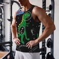 thumbnail image 5 of Cauagu Space Dino Cartoon Black Print Men's Sleeveless Muscle Shirts,Tank Tops Quick Dry Workout Tank Top Gym Muscle Tee Fitness Bodybuilding T Shirt for Men-XX-Large, 5 of 7