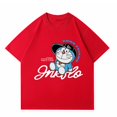 thumbnail image 1 of Camisetas de algodón con estampado de gato de dibujos animados para hombre, Tops de manga corta, camisetas informales de gran tamaño, camiseta Y2K con cuello redondo, Verano, 1 of 4
