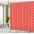 thumbnail image 5 of Ambesonne Oriental Shower Curtain, Royal Quatrefoil Motif, 69"Wx84"L, Vermilion White, 5 of 5