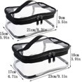 thumbnail image 2 of Paquete de 2 bolsas de maquillaje transparentes portátiles con cremallera bolsa de viaje transparente Stora bolsa de transporte de Pvc con cremallera bolsa de aseo Izers con la mano, 2 of 5